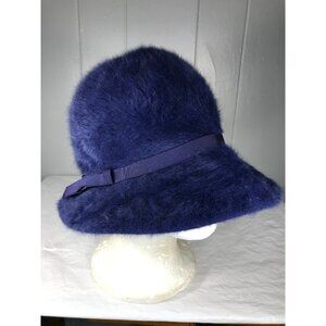 Vintage Kangol Furgora Bucket Hat Womens Medium Blue Charlene Angora